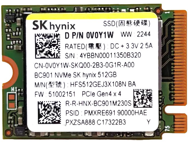 HFS512GEJ3X108N - 512GB PCIe NVMe M.2 2230 Gen4x4 Solid State SSD HFS512GEJ3X108N - 512GB PCIe NVMe M.2 2230 Gen4x4 Solid State SSD