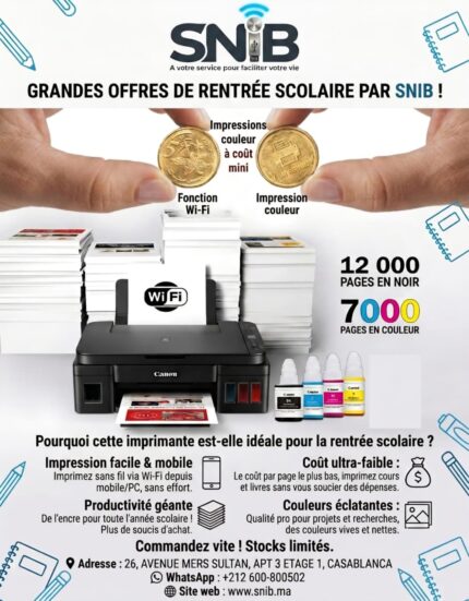 Canon PIXMA G3410 Imprimante multifonction à réservoirs rechargeables